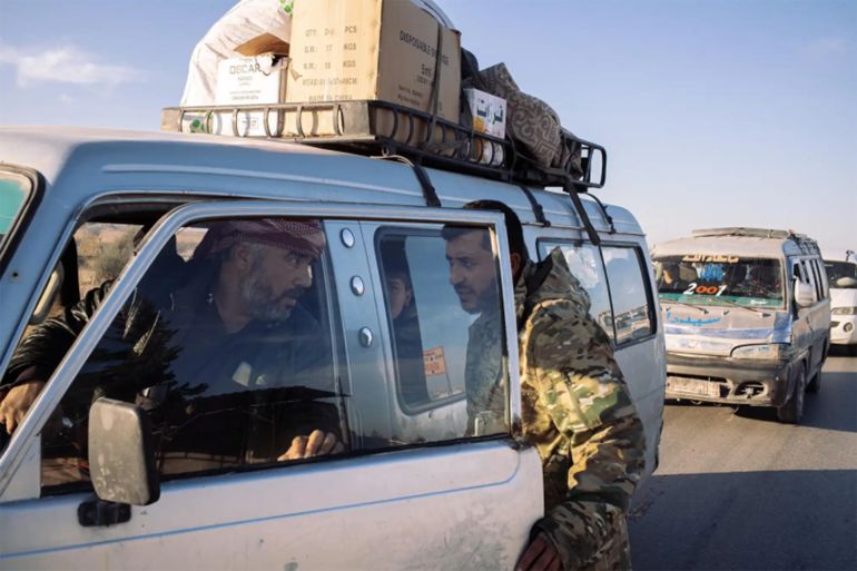 La Croix – France | Photographer Philémon Barbier; picture editor Isabelle de Lagasnerie A Syrian National Army military police checkpoint on the road between Manbij and the frontline with Kurdish forces in Aleppo governorate, Syria, in January 2025 Photograph: Philémon Barbier/Hors Format/Philémon Barbier