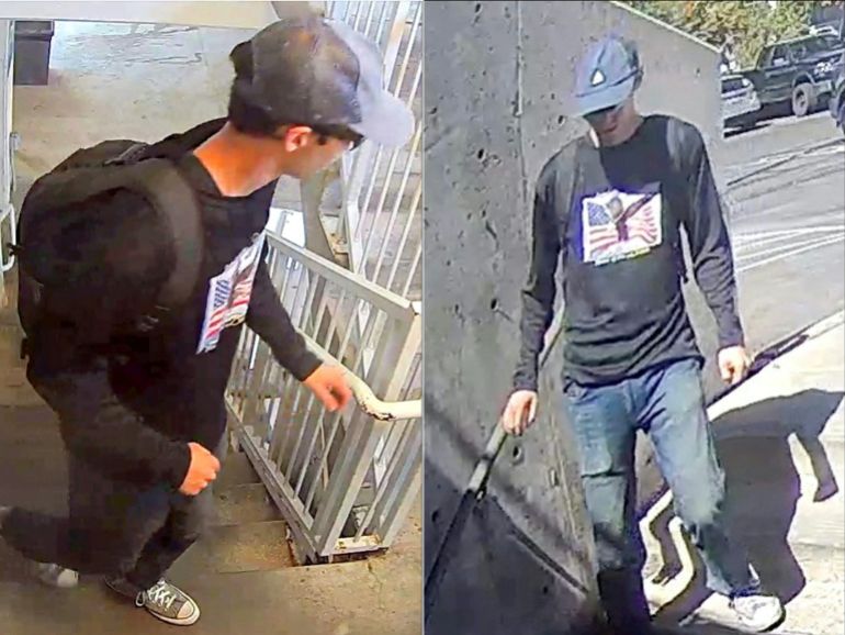 (COMBO) This combination of image released by the Federal Bureau of Investigation (FBI) on September 11, 2025 and created on September 11, 2025 shows photos of a person of interest in the investigation into the fatal shooting of Charlie Kirk that occurred on September 10, 2025, at Utah Valley University in Orem, Utah.