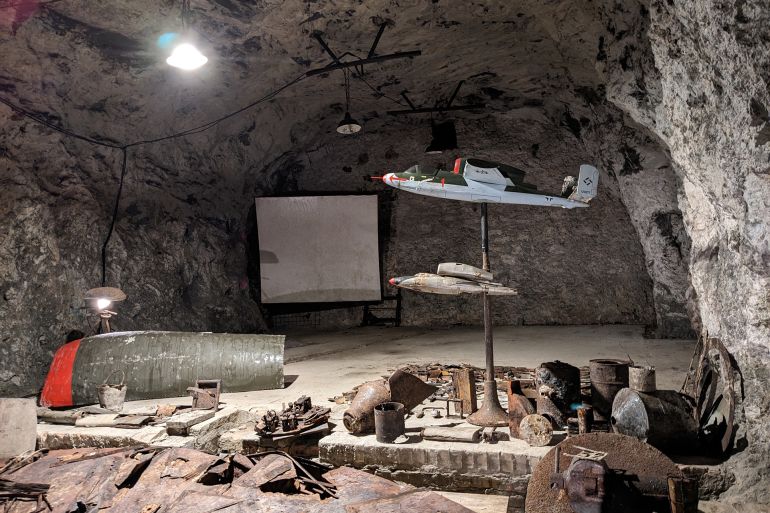 VIENNA,AUSTRIA-JULY 14 2024:Former nazi secret underground jet factory-Heinkel,Heinkel He 162 Volksjäger, Seegrotte-Hinterbruhl mine,remains of the original jet airplane from the production line; Shutterstock ID 2490805531; purchase_order: aj; job: ; client: ; other: