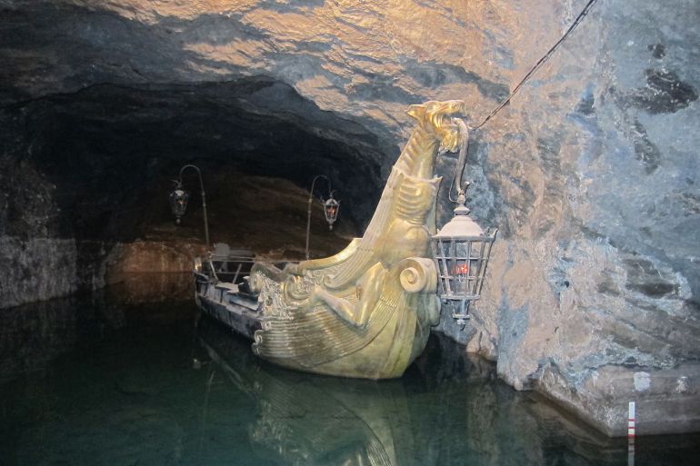 Seegrotte Hinterbrühl Underground Lake Vienna Wien Austria Aircraft Manufacturing Second World War; Shutterstock ID 1387633877; purchase_order: aj; job: ; client: ; other: