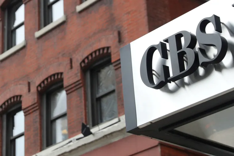 FILE PHOTO: The CBS broadcasting logo is seen outside the CBS Broadcast Center in Manhattan, New York, U.S., July 30, 2018. REUTERS/Shannon Stapleton/File Photo