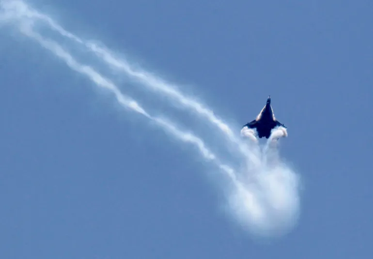 MiG-29 military plane takes part in MAKS International Aviation and Space Salon in Zhukovsky