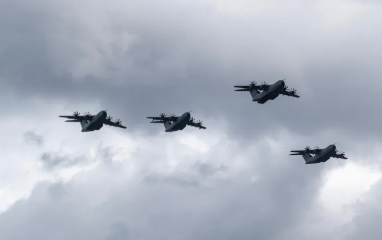 Paris, France, Europe, July 14 2025, parade of French warplanes during the Bastille Day holiday on July 14 in Paris